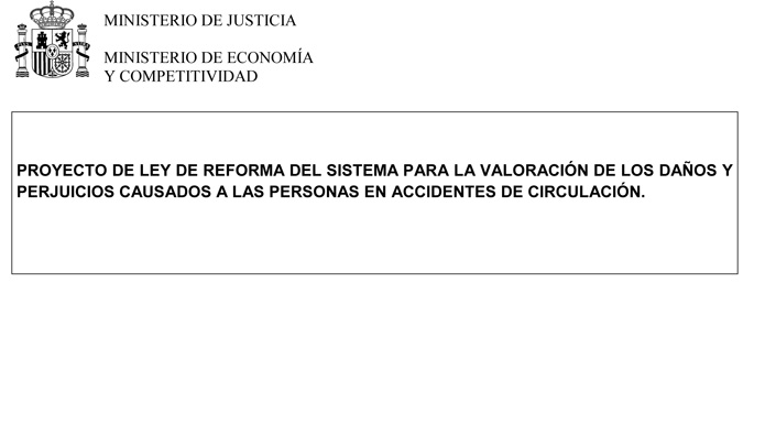 Consulta el texto del Proyecto de Ley de la reforma del baremo 