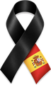 Lazo de luto con la bandera de España